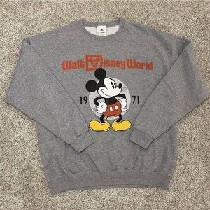 Walt Disney World Gray Crewneck Sweater with Mickey Mouse